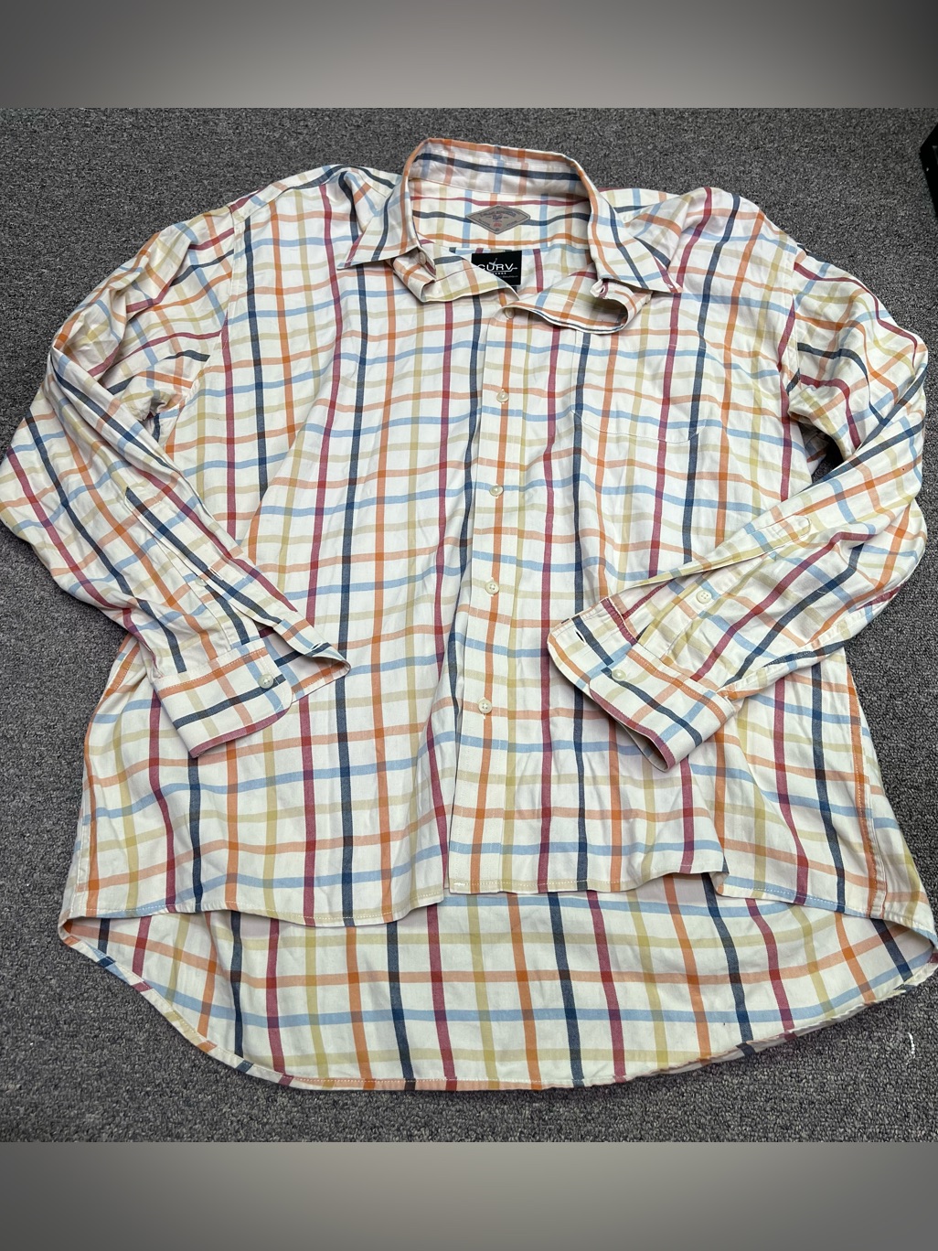 Bills Khaki Cream Plaid Button Down Shirt - Size Xxl